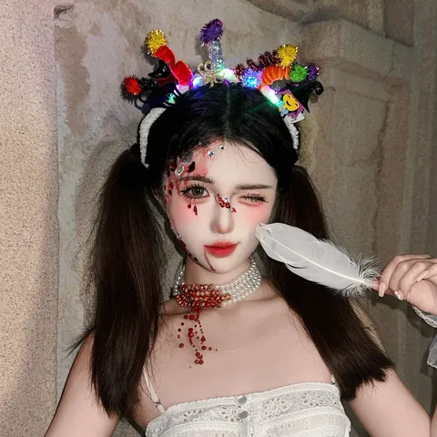 Halloween LED Φωτεινή Στέκα Μαλλιών Αστεία Αράχνη Φάντασμα Κολοκύθα Κρανίο για Πάρτι Μεταμφιεσμένων Αξεσουάρ Φωτογραφίας