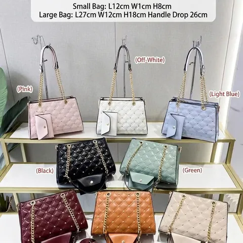 Elegante Damen Tote Tasche Mit Künstliche Perle Kunstleder Große Kapazität Schultertasche Und Kleine Tasche Modische Handtasche