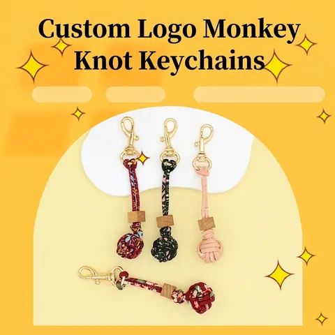 Korean Style PU Leather Handwoven Ball Bag Charm Keychain with Wood Bead Decoration for Women Fashion Accessories