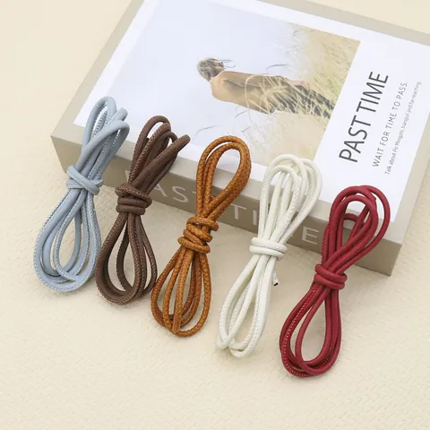 F811 DIY Stitched Round Faux Leather Cord Matte Frosted Retro Texture Jewelry Making Wire For Handmade Bracelet Necklace Crafting Supplies