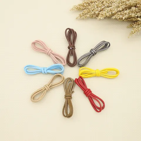 Stitched Faux Sheepskin PU Leather Cord Multi Color Stitched Round Leather Rope For DIY Jewelry Making Keychain Accessories