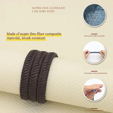 Retro 12-Strand Braided PU Leather Cord 12mm Thick Artificial Leather Rope For DIY Keychain Handmade Jewelry Accessories