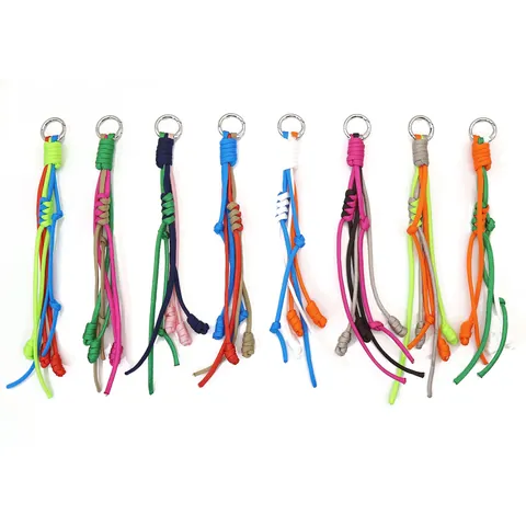 Bohemian Handgewebter Schlüsselanhänger Polyester Seil Quaste Tasche Charm Mit Metallring Ethno Stil Schlüsselring Damen Geschenk