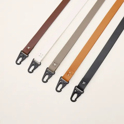 Minimalist PU Leather Lanyard Handcrafted Anti-Lost Neck Strap For Phone ID Card Holder Camera Keyring Office School Accessories