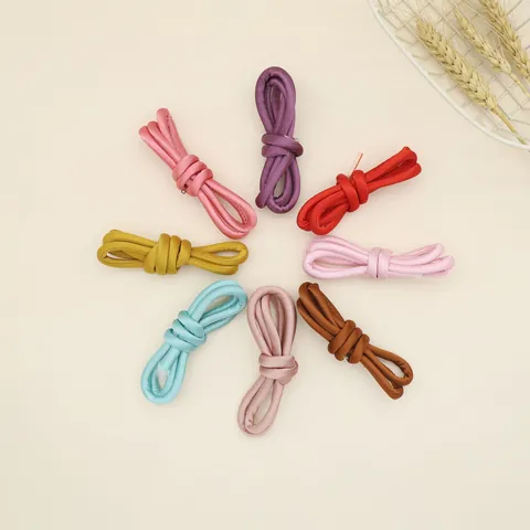 Morandi Color DIY Synthetic Leather Covered Cord Keychain Pendant Material Retro Hand Sewn Braided Decorative Accessories