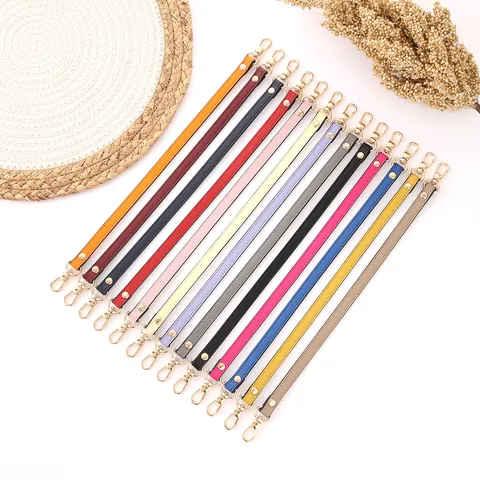 Handmade PU Leather Keychain Wristlet Strap DIY Bag Accessories With Metal Lobster Clasp Minimalist Stitched Bag Charm Hanging Ornament