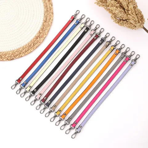 Handmade PU Leather Keychain Wristlet Strap DIY Bag Accessories With Metal Lobster Clasp Minimalist Stitched Bag Charm Hanging Ornament