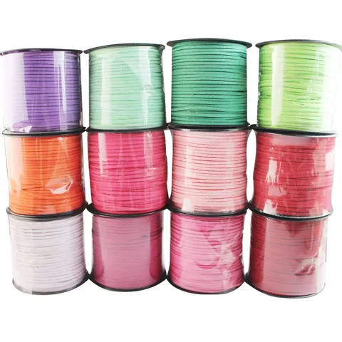 Korean Velvet Faux Suede Cord Embossed PU Ribbon DIY Jewelry Making Accessories Shoelaces Clothing Decoration Material Roll