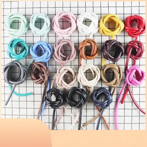 PU Leather Stitched Cord Sheep Pattern Round Core-Wrapped String DIY Accessory For Keychain Phone Strap Bag Pendant Craft