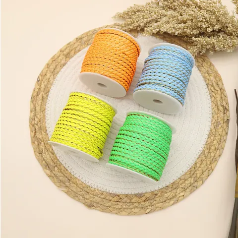 Braided PU Leather Cord Three-Strand Twisted Rope For Mobile Phone Lanyard Bag Charm Keyring Belt DIY Jewelry Making Craft Accessory