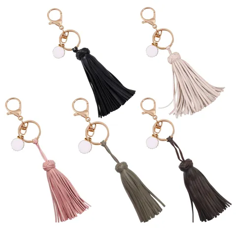 Llavero de Borla de Cuero Artificial Con Cierre de Langosta de Piña Colgante de Bolso Minimalista Para Mujer Decoración de Teléfono