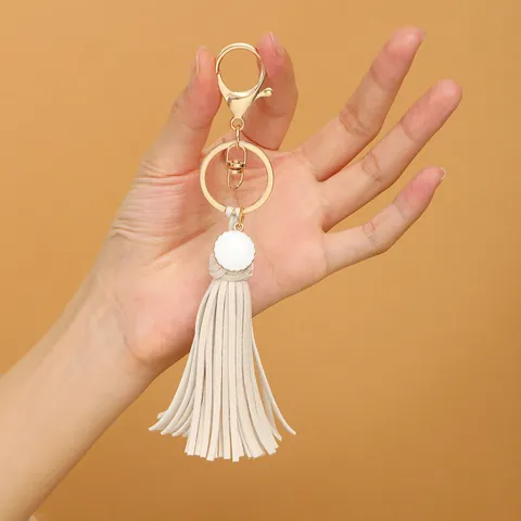 Llavero de Borla de Cuero Artificial Con Cierre de Langosta de Piña Colgante de Bolso Minimalista Para Mujer Decoración de Teléfono