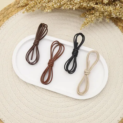 Vintage Retro PU Leather Cord Flat Pressed Strip For Necklace Bracelet DIY Jewelry Making Accessories Handmade Craft Material