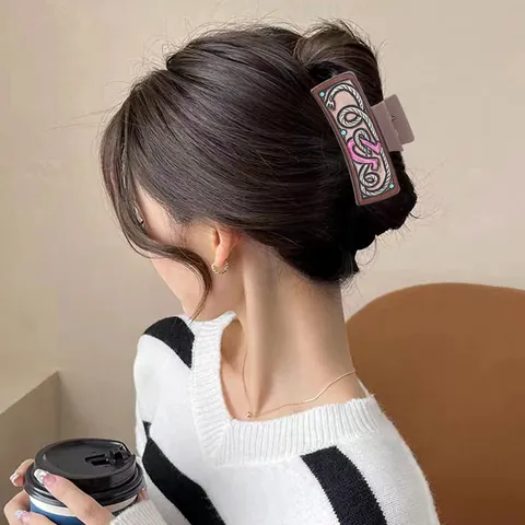 Westerse Cowboy Stijl Kunstleer Haarklem Vintage Cactus Zonnebloem Howdy Patroon Hars Haarspeld Voor Vrouwen Dagelijks Accessoires