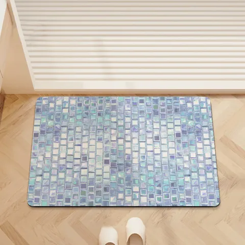 Colorful Mosaic Tile Bathroom Floor Mat Absorbent Diatom Ooze Non-Slip Quick Dry Bath Mat For Toilet Entrance Door Mat Home Decor