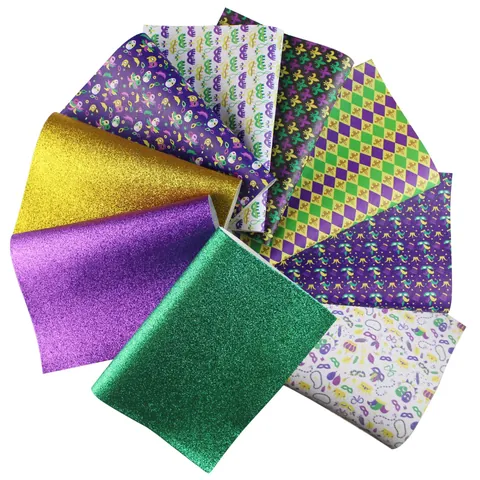 Feuilles de Similicuir à Thème Mardi Gras Accessoires de Cheveux DIY Masque de Carnaval Paillettes Tissu Synthétique PU