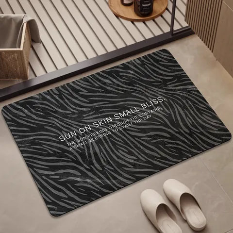 Nordic Marble Pattern Diatom Mud Bathroom Mat Absorbent Quick Dry Non-Slip Soft Diatomaceous Earth Floor Mat For Home Decor