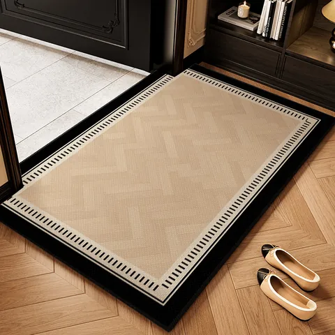 Modern Geometric Lattice Door Mat Polyester Printed Non Slip Indoor Entryway Rug Washable Thickened Soft Entry Door Mat For Home