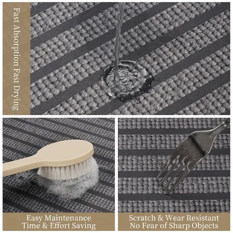 Diatomaceous Earth Absorbent Bathroom Mat Soft Non-Slip Quick Drying Floor Rug For Bathroom Shower Door stripes Pattern