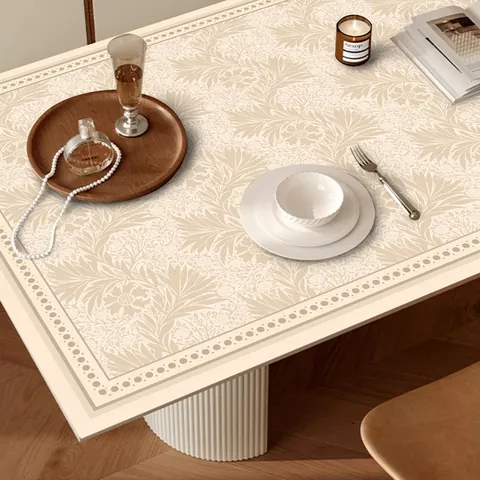 Tovaglia in Pelle di Lusso in Stile Americano Impermeabile Stampa Floreale Resistente al Calore Antimacchia Tappetino Protettivo