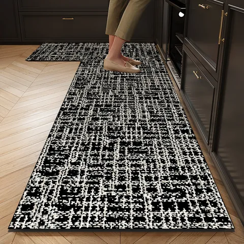Abstract Luxury Kitchen Absorbent Mat Anti-Slip Oil-Proof PVC Floor Rug Diatomaceous Earth Look Washable Soft Kitchen Runner