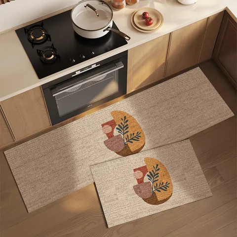 Modern Morandi Absorbent Kitchen Mat PVC Diatom Mud Anti-Slip Oil-Proof Washable Floor Mat For Kitchen Bathroom Bathroom Mat