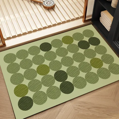 Alfombrilla de Baño Absorbente de Tierra de Diatomeas Retro Tapete de Suelo de PVC Antideslizante para Ducha Baño Inodoro