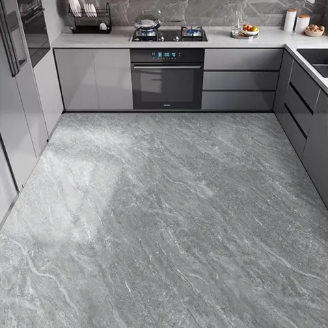 Modern Faux Marble PVC Leather Kitchen Mat Waterproof Oil-proof Non-Slip Large Floor Carpet For Home Dining Room Easy Clean