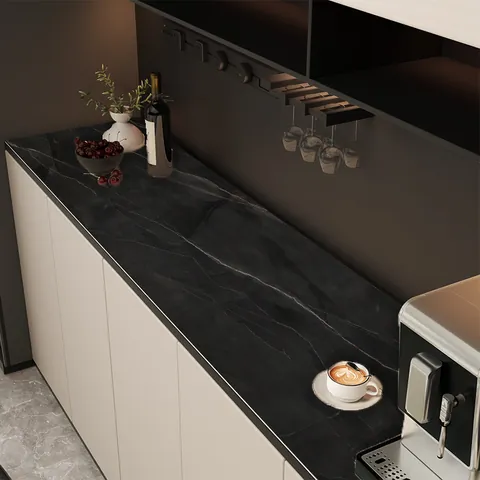 Marble Texture PVC Leather Waterproof Oilproof Desk Mat Light Luxury Entryway Cabinet Table Protector Mat For Home Kitchen