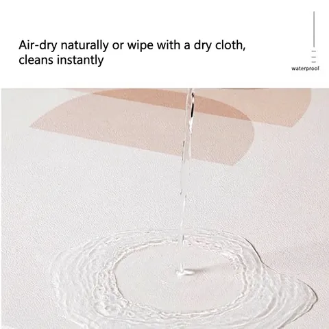 Marble Texture PVC Leather Waterproof Oilproof Desk Mat Light Luxury Entryway Cabinet Table Protector Mat For Home Kitchen