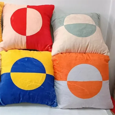 Modern Geometric Printed Plush Throw Pillow Cover With Memory Foam Cushion Insert Square Case For Sofa Living Room Decor Office