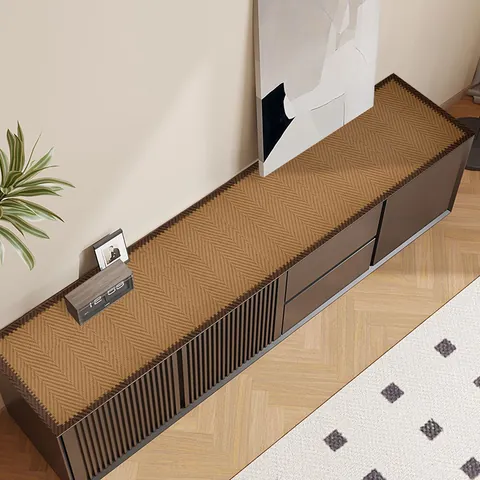 Tappetino per Credenza Impermeabile in Pelle Artificiale PVC Runner da Tavola Nordico a Spina di Pesce Protettore da Tavolo Lungo