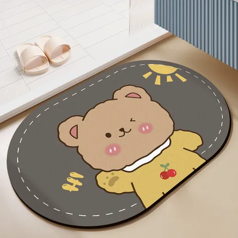 Cartoon Kieselgur Saugfähige Badematte Rutschfeste Naturkautschuk Weiche Fußmatte Für Badezimmer Eingang Küche Deko