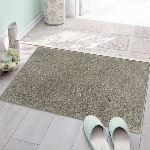 Tapete de Terciopelo Espesado de Pelo Largo Absorbente Antideslizante Alfombra de Puerta de Baño Moderno Minimalista Unicolor