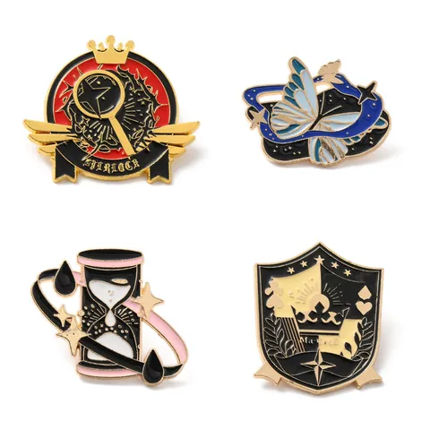Juego de Broches de Esmalte de Dibujos Animados de Estilo Japonés Lindo Aleación Animal Gato Rana Erizo Insignias Alfileres de Cuello Joyería Decorativa para Ropa