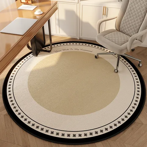 Retro Round Area Rug Polyester Floral Printed Floor Mat Non-Slip Carpet For Living Room Bedroom Study Home Decor Accent Rug