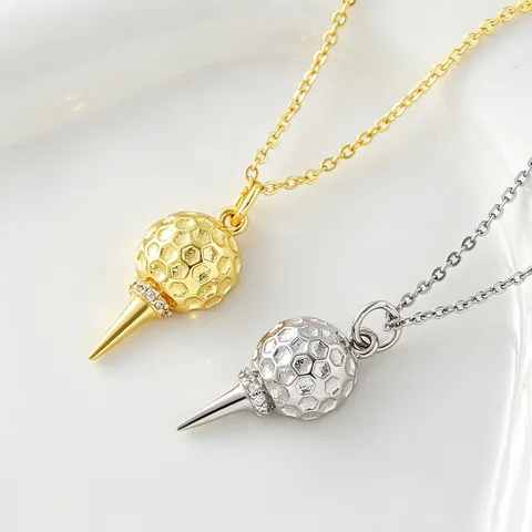 Mode Koper Goud Zilver Vergulde IJs Golf Hanger Halsketting Voor Dames Heren Trendy Strass O-Ketting Choker Dagelijkse Sieraden Cadeau