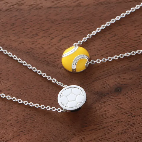 Fashion Copper Electroplated Sport Series Soccer Ball Softball Pendant Necklace For Men Women Unisex Clavicle Chain Jewelry