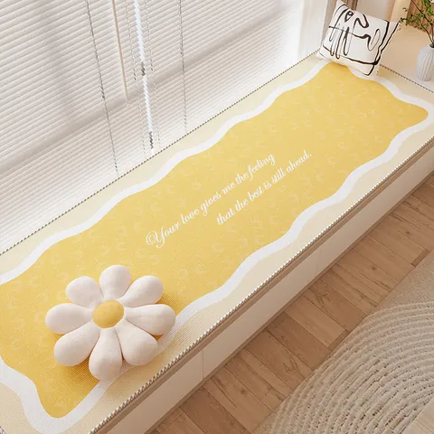 Modern Crème Stijl Polyester Vensterbank Mat Antislip Bedrukt Schulprand Vensterbankkussen Voor Slaapkamer Balkon Huis Decor