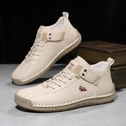 Botas Martin de Media Caña Unisex Zapatos Casual al Aire Libre Costura a Mano Cuero de Microfibra Suela de Caucho Botas