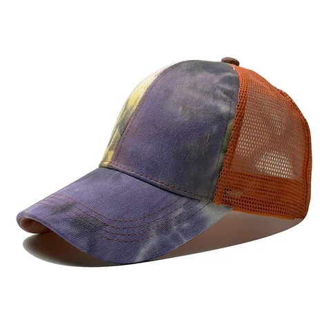 Gorra de Béisbol para Mujer Camuflaje Tie-Dye Bordado Malla Trucker Transpirable Visera Solar Deporte Casual Aire Libre