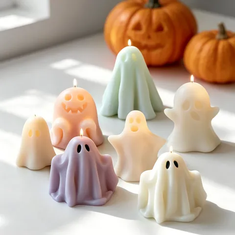 Halloween Geest Siliconenvorm DIY Grappige Geest Kaars Aromatherapie Zeep Hars Gereedschap Feestelijke Party Decor Thuis Bakken