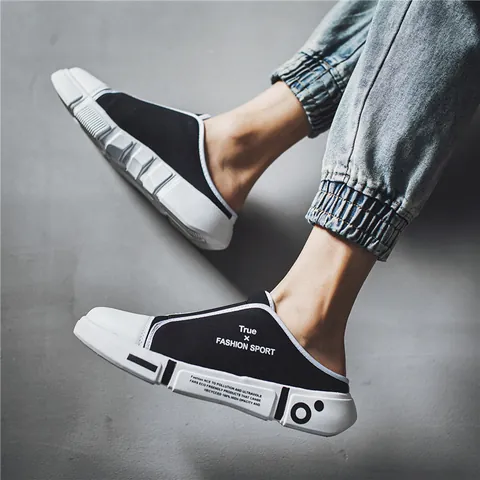 Muli Casual in Tela Per Uomini Donne Suola Spessa Traspirante Scarpe Senza Lacci Tempo Libero All'aperto Pantofole Moda Scarpe Sportive