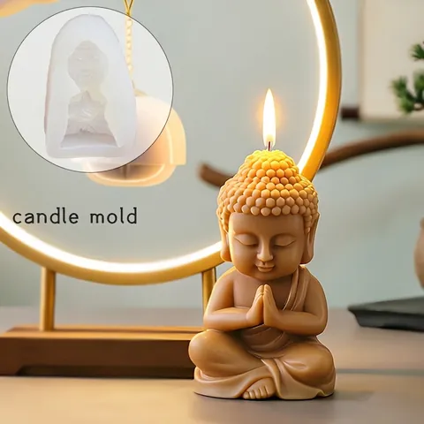 3D Buddha Statue Silicone Mold For DIY Handmade Candle Soap Plaster Resin Zen Art Crafting Tool Desktop Decoration Home Decor
