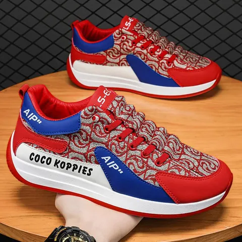 Zapatos de Lona de Lujo para Hombre Zapatillas Casuales Transpirables Bloque de Color Patrón de Pergamino Mocasines Zapatos de Trabajo