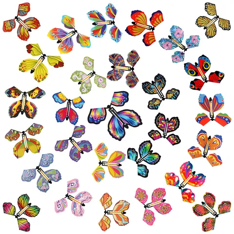 Jouet Papillon Volant Magique Alimenté par Élastique Marque-page en Papier pour Cadeau Surprise Mariage Anniversaire Accessoire de Magie