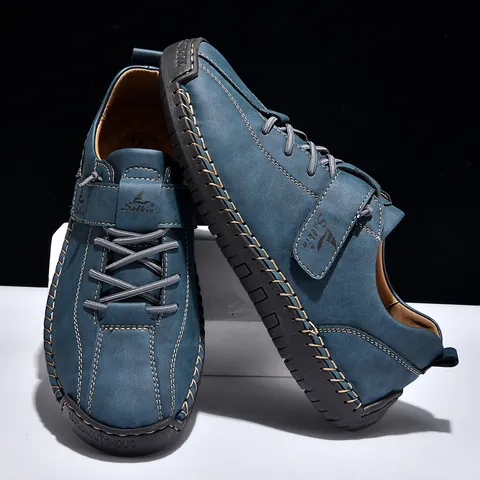 Men Casual Linen Stitched Short Boots Handmade Non-Slip Rubber Sole Outdoor Walking Shoes Fashion British Style Martin Boots For Men