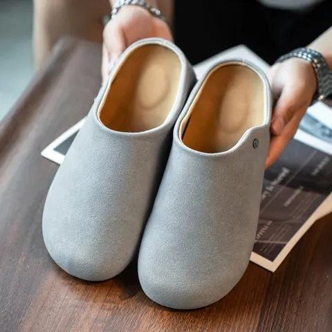 Men Designer Birkenstock Style Clogs Microfiber Leather Breathable Mules Slip-On Loafers Casual Sandals For Men Daily Shoes