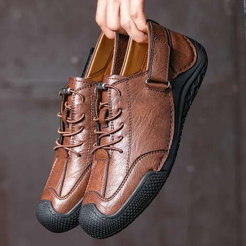 Mocassins Décontractés pour Hommes en Microfibre Surpiqûres Couleur Unie Antidérapant Semelle Souple Chaussures à Enfiler Confortables