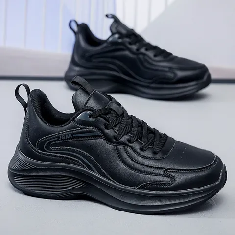 Synthetic Leather Men Casual Shoes Water Repellent Thick Sole Non Slip Work Footwear For Chef Labor Insurance Sneakers
